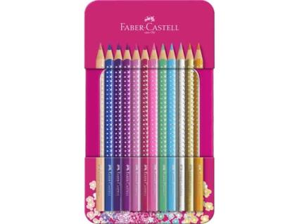 Faber Castell - Caixa de Metal Com Lápis de Cor Sparkle - Cx.12 Unidades