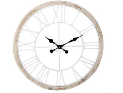 Relógio de Parede ITEM Madeira 60x5 cm Branco