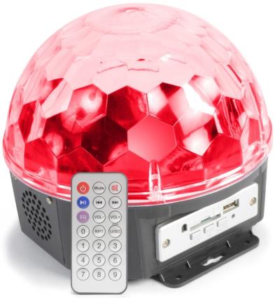 Projector de Efeito RGB LED 6 x 1W c/ Coluna com Reprodutor MP3 (MAGIC JELLY DJ) - MAX