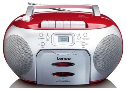 Rádio Portátil  SCD 420 c/ Leitor de CDs e Cassete (Vermelho) - LENCO