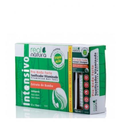 Real Natura Tonificador Vitaminado Pro-Keda Forte 12x15ml + OFERTA Shampoo 100ml