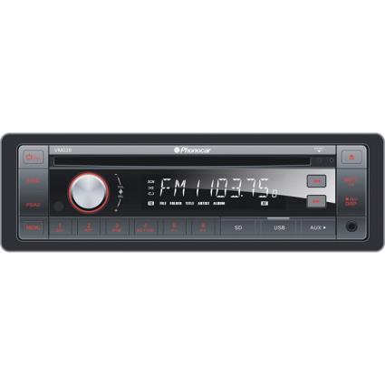 Auto-rádio com CD, DVD, USB, Bluetooth, entrada de microfone, 24V, indicado para autocarros VM028