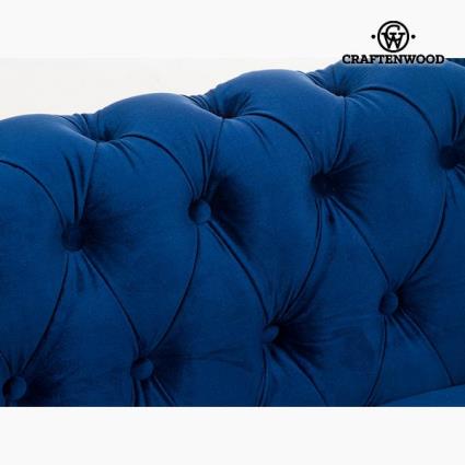 Sofá Chesterfield 3 Lugares Veludo Azul - Relax Retro Coleção