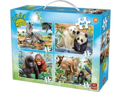 Puzzles KING Animal World 4in1 Puzzles (12 peças)