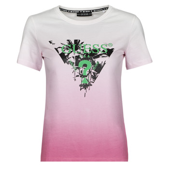 Guess  T-Shirt mangas curtas SS CN PALMS TEE  Rosa Disponível em tamanho para senhora. S,M,L,XL,XS.Mulher > Roupas > Camiseta 