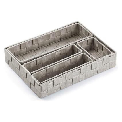 Conjunto de Caixas de Organização Empilháveis Têxtil (5 Peças) (6 x 34 x 26 cm)