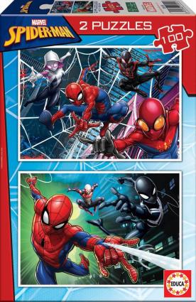 Puzzle Duplo 100 peças Spiderman Marvel