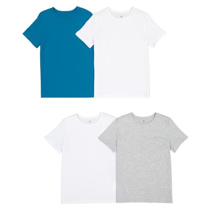 La Redoute Collections Lote de 4 T-shirts lisas, em algodão bio, 3-14 anos