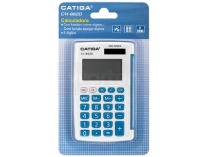 Calculadora Básica CATIGA CH-862D Azul  (8 dígitos)
