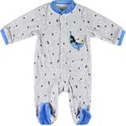 Babygrow de Manga Comprida para Bebé Mickey Mouse 74611 Cinzento Azul - 3 Mês