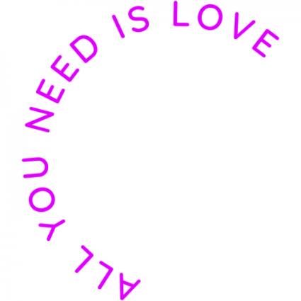 Candy Shock - Led Sign 80 All You Need is Love (purple)