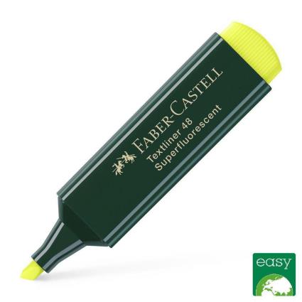 FABER-CASTELL TEXTLINER, Marcador, Ponta Biselada 1 mm - 5 mm, Tecnologia de tinta líquida, Amarelo Florescente