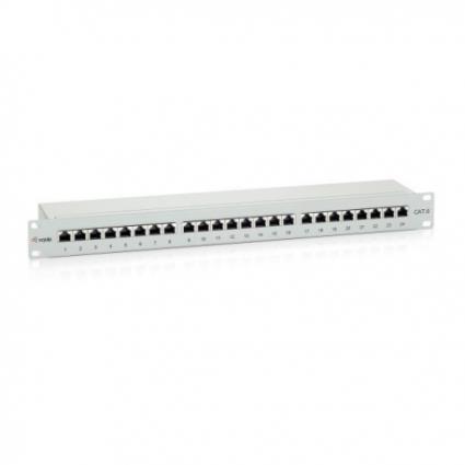 Patch Panel EQUIP Cat.6 24-Port 19 Inch 1U light-grey, shielded - 326325