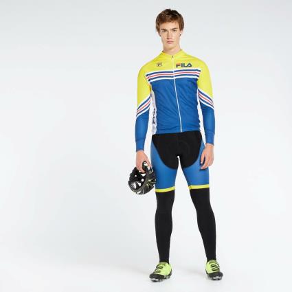 Camisola de Ciclismo Fila Team - Amarelo-Azul - Homem tamanho 2XL