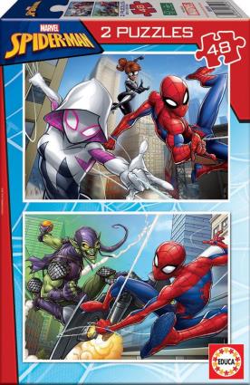 Puzzle Duplo 48 peças Spiderman Marvel