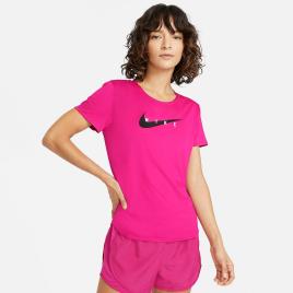 Nike T-shirt de corrida, mangas curtas, gola redonda