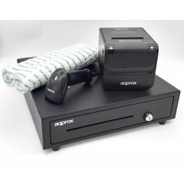Pack POS APPROX 4180 - Impressora POS80AMUSE + Gaveta CASH01 + Scanner LS02AS + Rolo