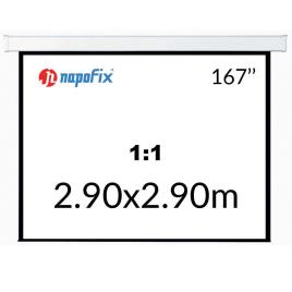 NAPOFIX Tela de Projeção Manual S11-3080, 3000 x 3000 mm