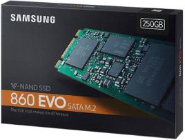 Disco SSD Interno SAMSUNG 250Gb M2 Sata 3 Série 860 EVO (250 GB - SATA - 550 MB/s)