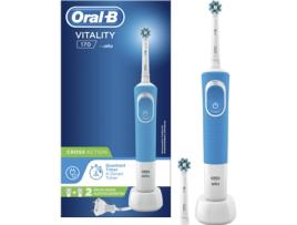 Escova de Dentes Elétrica ORAL B Vitality Cross Action Plus Branco e Azul (7.600 rpm)