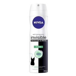Desodorizante em Spray Black & White Invisible Active  (200 ml)