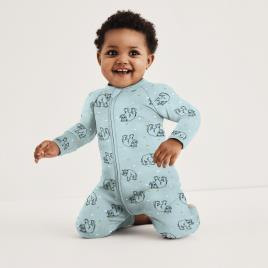 Dim Baby Pijama com fecho, em veludo, 1 mês-2 anos