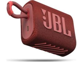 Coluna Bluetooth JBL Go 3 (Autonomia: até 5 h - Vermelho)