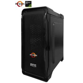 INSYS Computador Desktop PowerPlay,AMD Ryzen™ 5 1400, 8 GB RAM, SATA 3 1 TB e SSD 120 GB, Preto