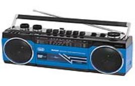 Rádio Gravador Cassetes Portátil Retro BLUETOOTH/FM/USB/SD/MP3 (Azul) - 