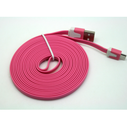 Cabo Dados New Mobile Micro Usb Flat Cable 3M Rosa