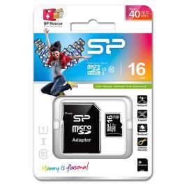 Cartão de Memória Micro SD com Adaptador Silicon Power SDHC Preto - 16 GB