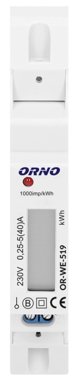 Medidor Digital de Custos de Energia p/ Calha DIN 40A c/ MID (Monofásico) - 