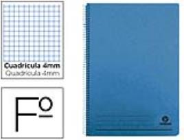 Caderno Espiral Folio 100F Quadricula de 4 mm Capa Azul c/ Margem 70 Grs