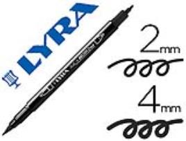 Marcador  Aqua Brush Aguarelavel Dupla Ponta Fina e Pincel Preto