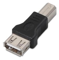 Ficha Adaptadora USB2.0 B Macho -> USB2.0 A Femea - 