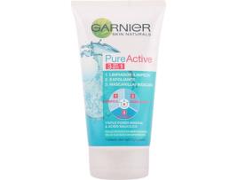 Gel de Limpeza Facial GARNIER Pure Active 3 En 1 gelLimpador Pg (150 ml)