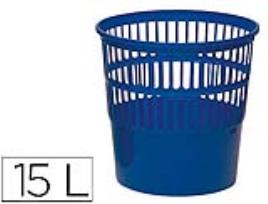 Cesto de Papeis Plastico Azul Capacidade p/ 15 Litros 275x275 mm