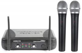 Central 2 Microfones Mão VHF 2 Canais s/ Fios (STWM712) - VONYX