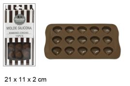 CM - bandeja 15 moldes/ silicone (concha)