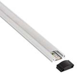 Kit - perfil aluminio lek para fitas led 1 metro