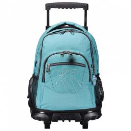 Trolley Mochila Escolar 52cm + Estojo Duplo Totto Green Glitter