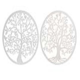 Decoração de Parede  Branco Metal Árvore (2 pcs) (40 x 1 x 40 cm)