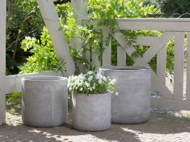 Conjunto de 3 vasos decorativos para plantas em cinzento MESSENE