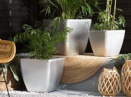 Vaso decorativo para plantas 35 x 35 x 34 cm prateado ASTRAS