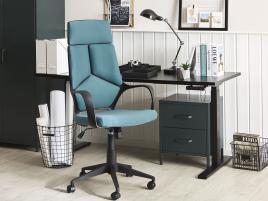 Cadeira de escritório com altura ajustável preta e azul DELIGHT