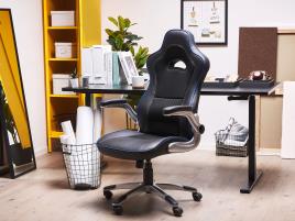Cadeira de escritório gamer em preto e azul MASTER