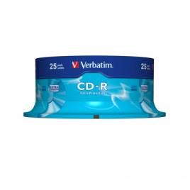VERBATIM CD-R 52X 700MB 80MIN EXTRA PROT BOBINE (CAKE) PACK 25