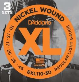 Jogo de Cordas para Guitarra Elétrica EXL110-3D 10-46 (3-Pack)