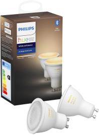 Pack2 lâmpadas LED GU10 HUE 5.5W WHITE WIFI