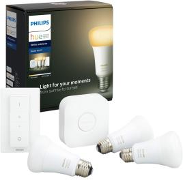 Pack3 lâmpadas inteligentes E27 HUE WHITE 9.5W CONECTOR+COMANDO